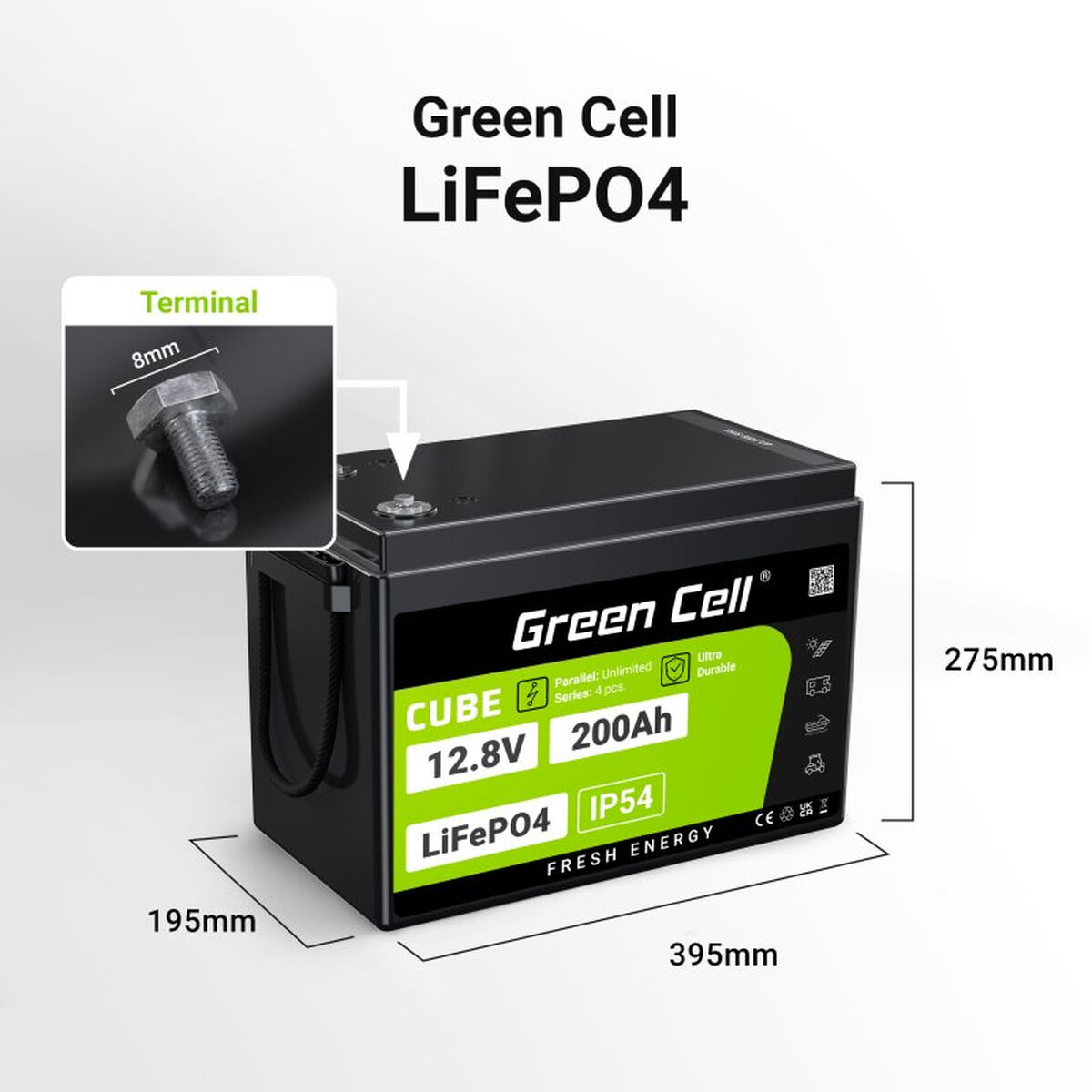 Batería para SAI Green Cell LFPGC12V200AH 200 Ah