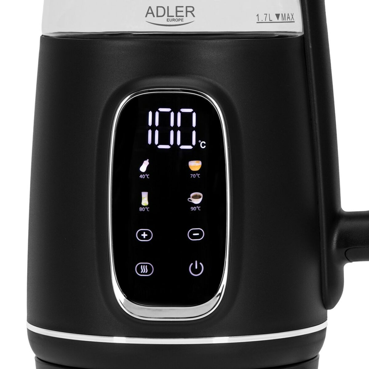 Hervidor Adler AD 1305bs Negro Plateado 2200 W 1,7 L