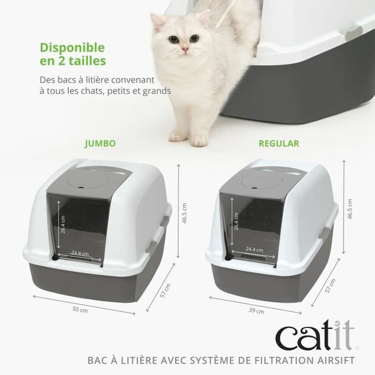 Arenero para Gatos Catit Gris Tapa desmontable