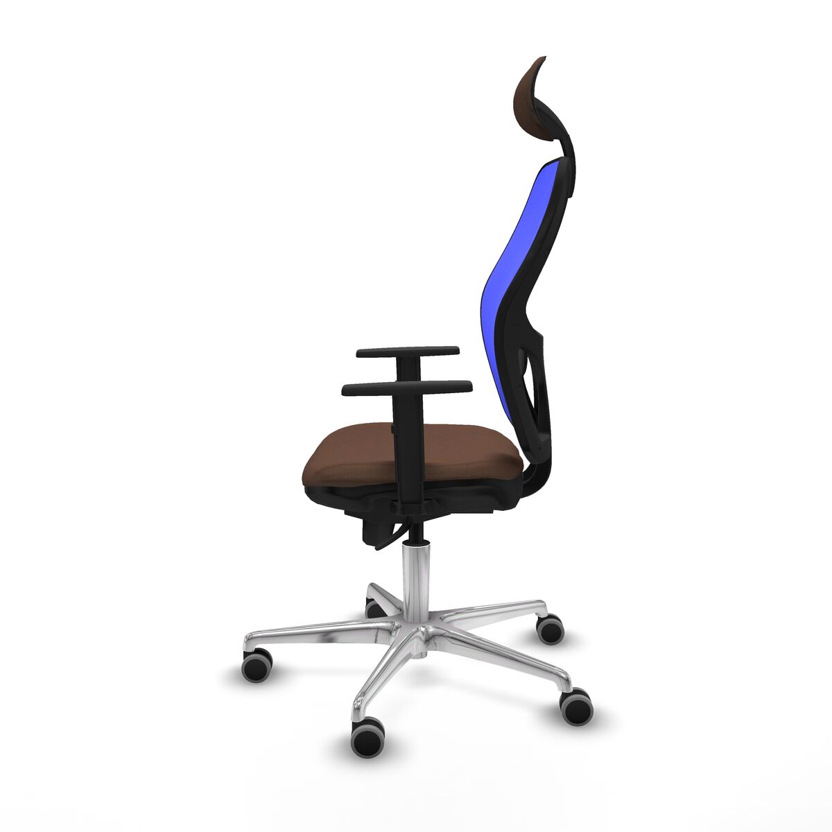 Silla de Oficina con Cabecero Jorquera Piqueras y Crespo 1D086G1 Azul Marrón oscuro