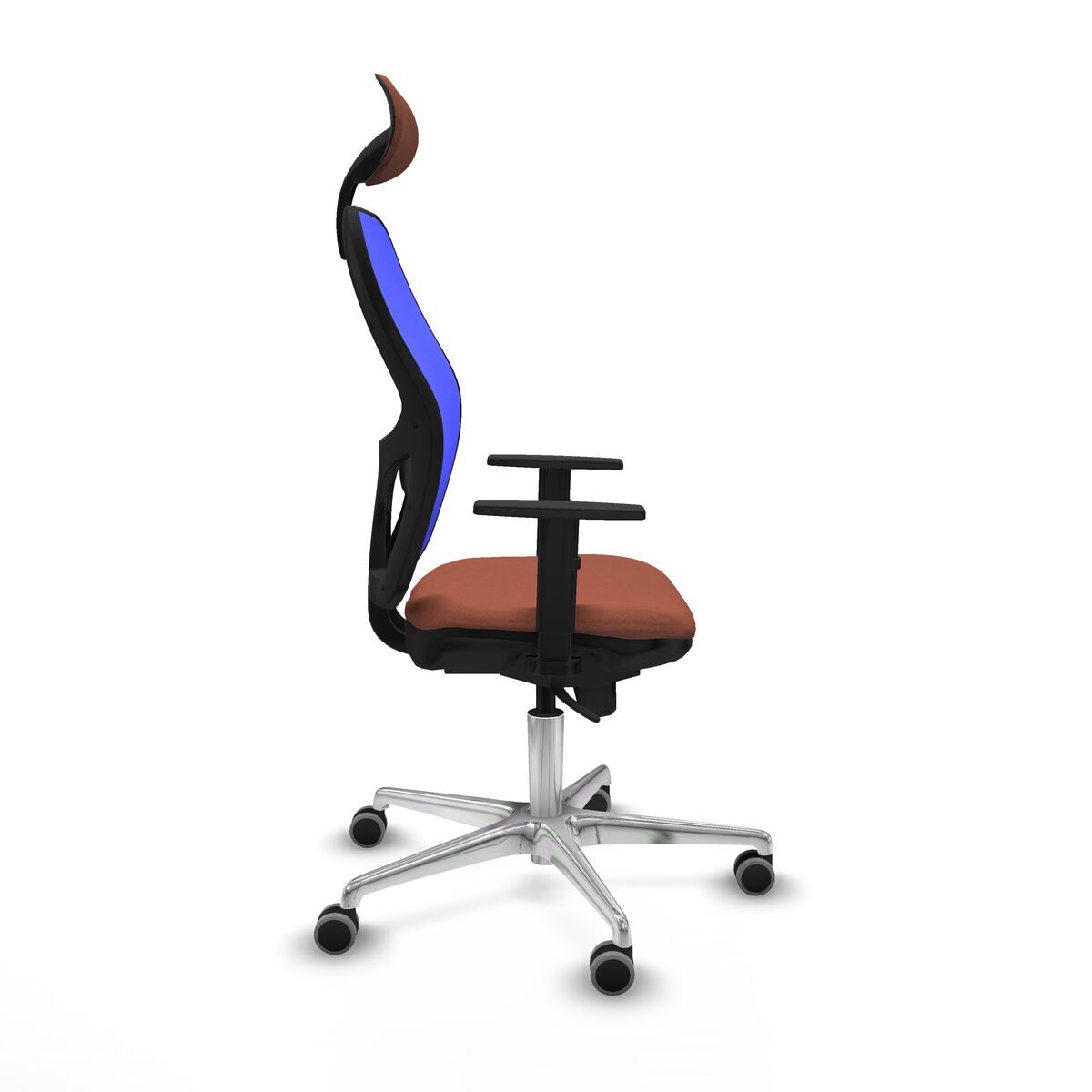 Silla de Oficina con Cabecero Jorquera Piqueras y Crespo 1D086G1 Azul Marrón