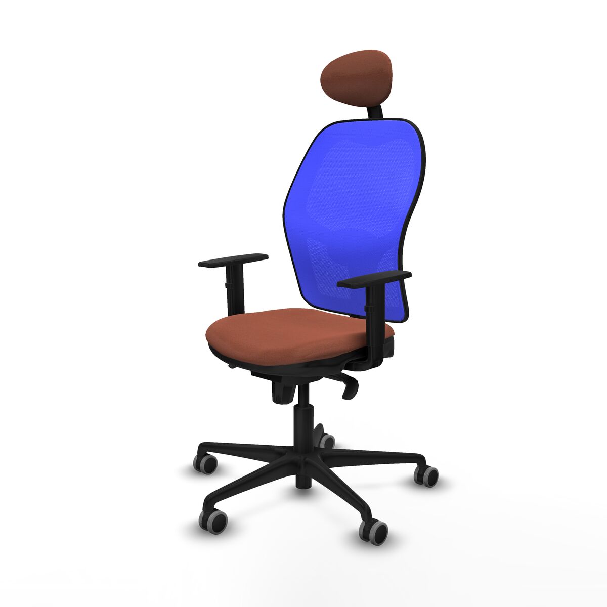 Silla de Oficina con Cabecero Jorquera Piqueras y Crespo 1D036G1 Azul Marrón