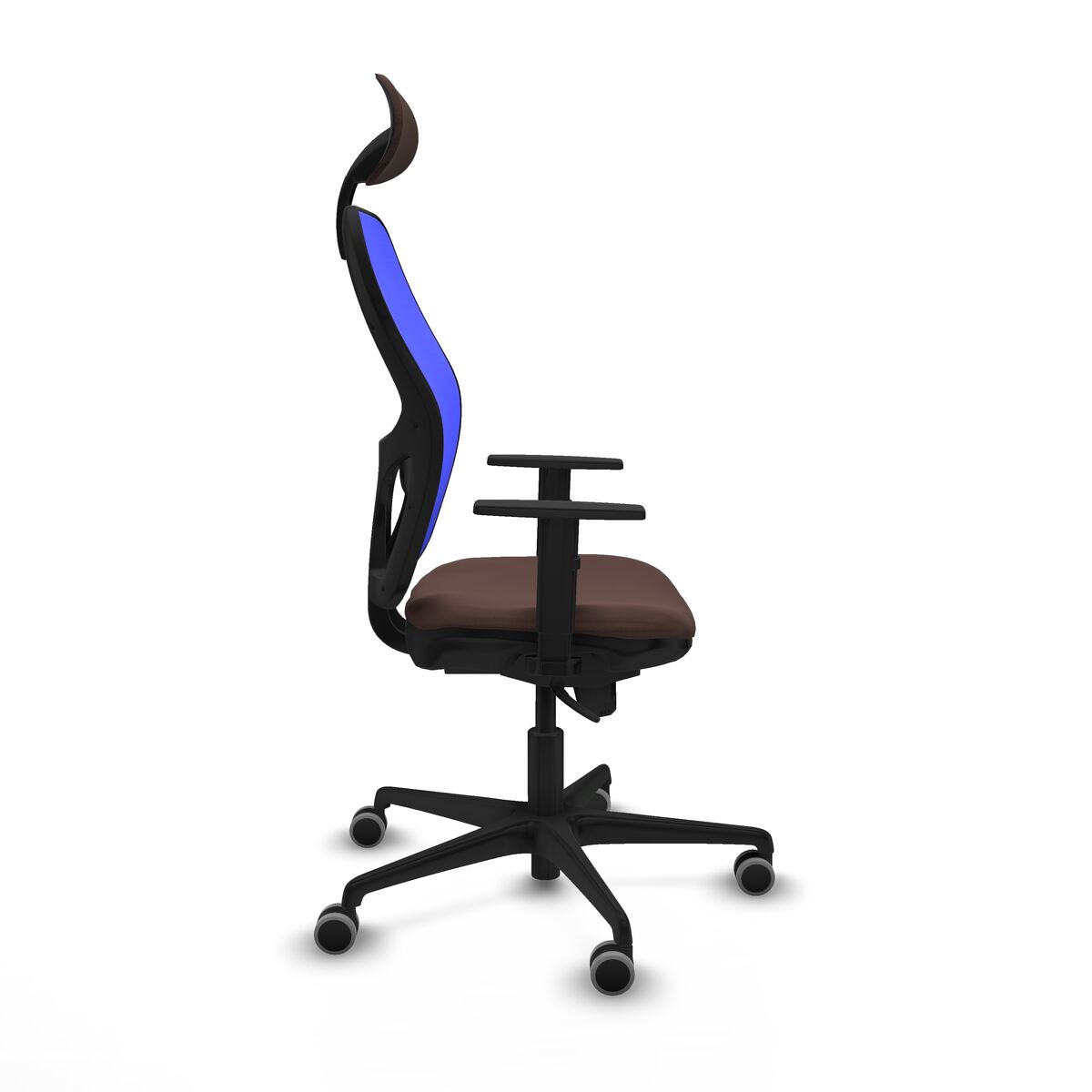 Silla de Oficina con Cabecero Jorquera Piqueras y Crespo 1D036G1 Azul Marrón oscuro