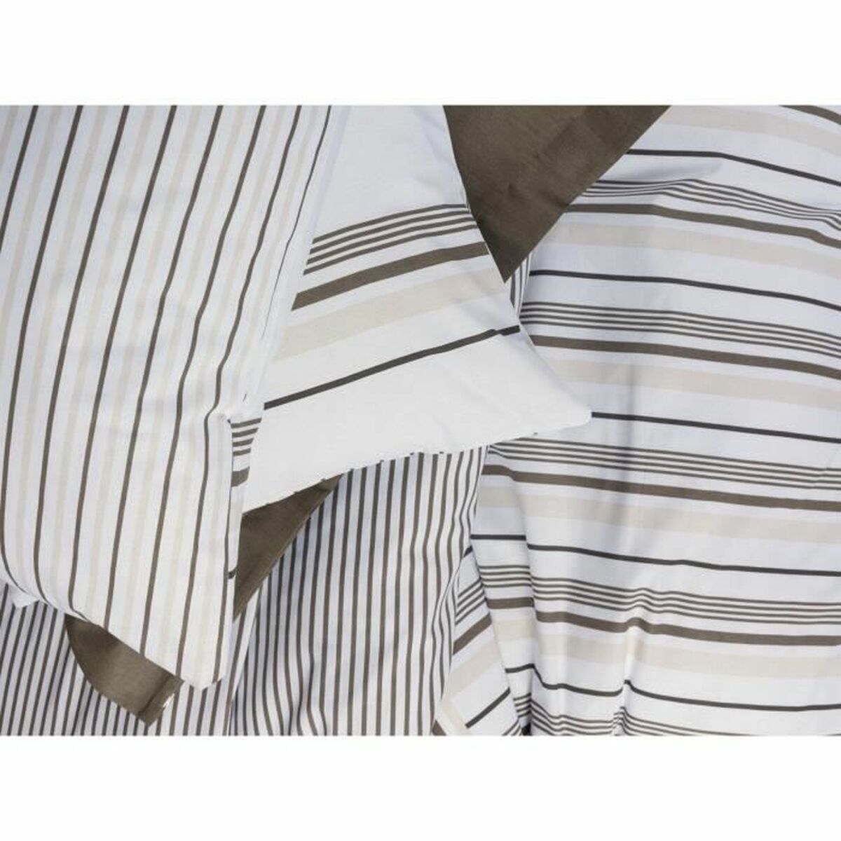 Juego de funda nórdica Blanco Marrón 220 x 240 cm