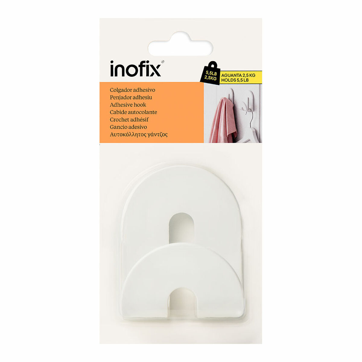 Colgador Inofix calma Blanco 2,5 kg Adhesivo