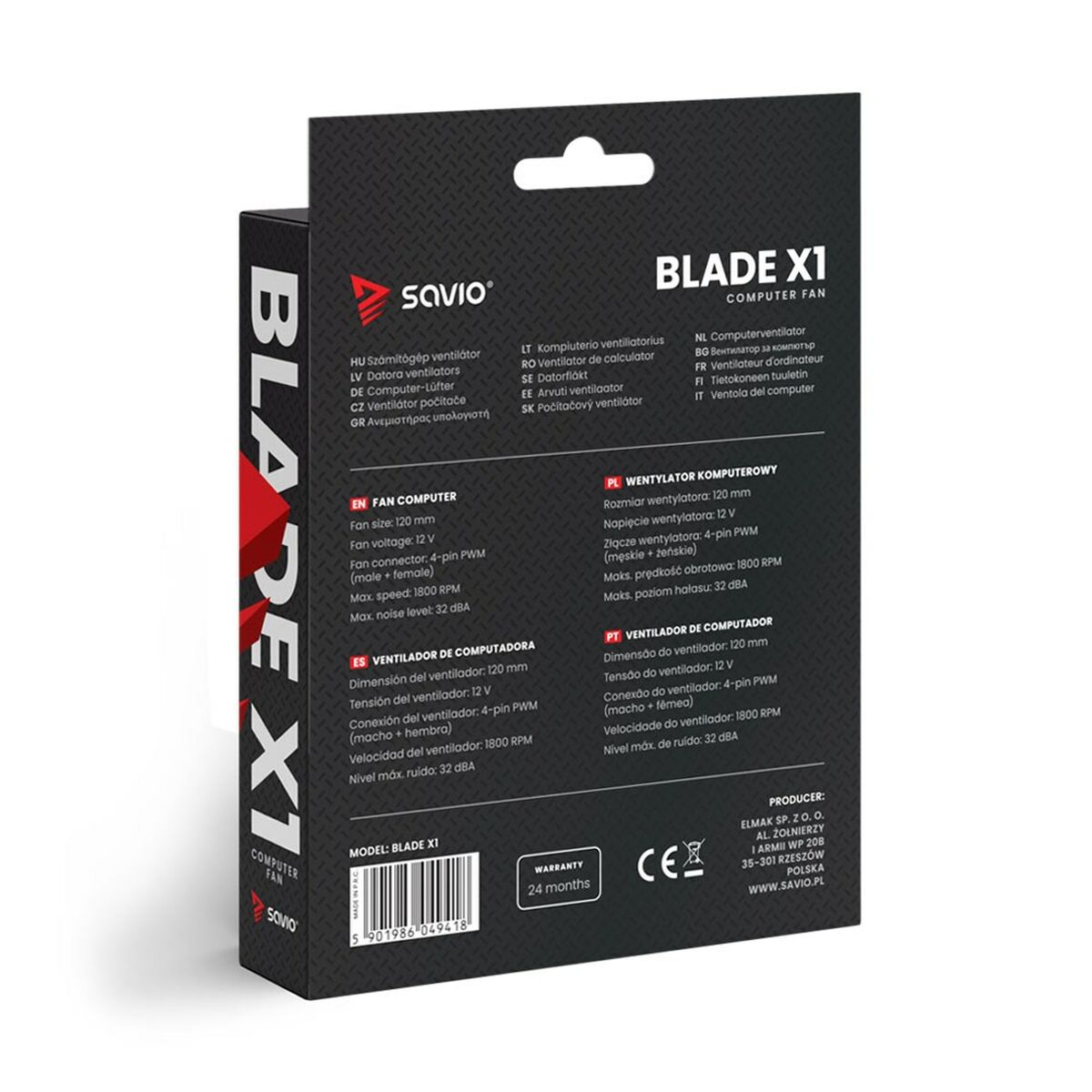 Ventilador de Caja Savio SAVGBLADE Ø 12 cm (1 unidad)