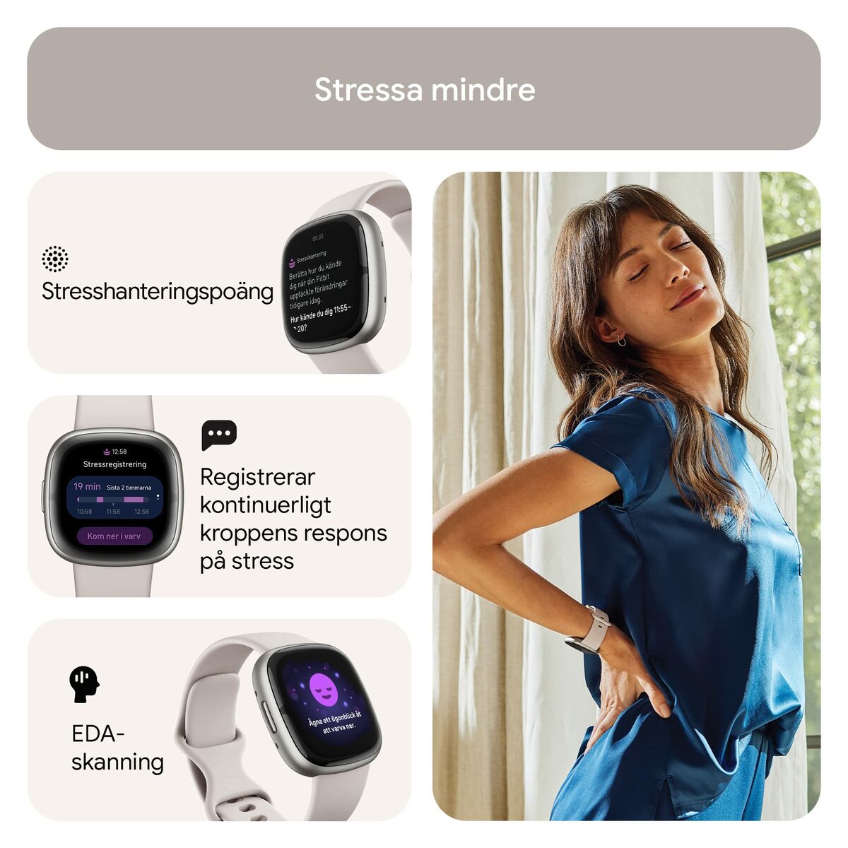 Smartwatch Google Sense 2 Blanco 1,58"