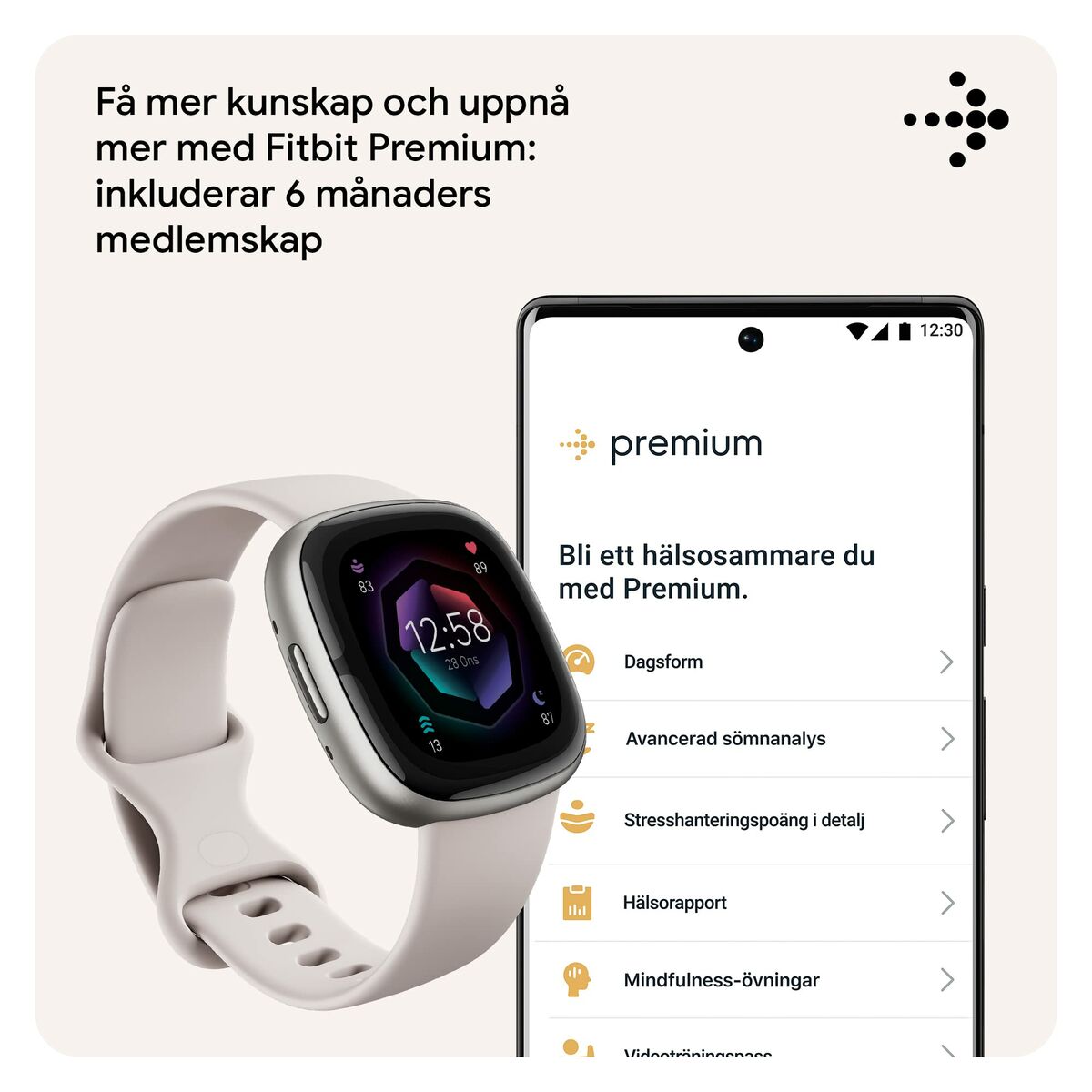 Smartwatch Google Sense 2 Blanco 1,58"