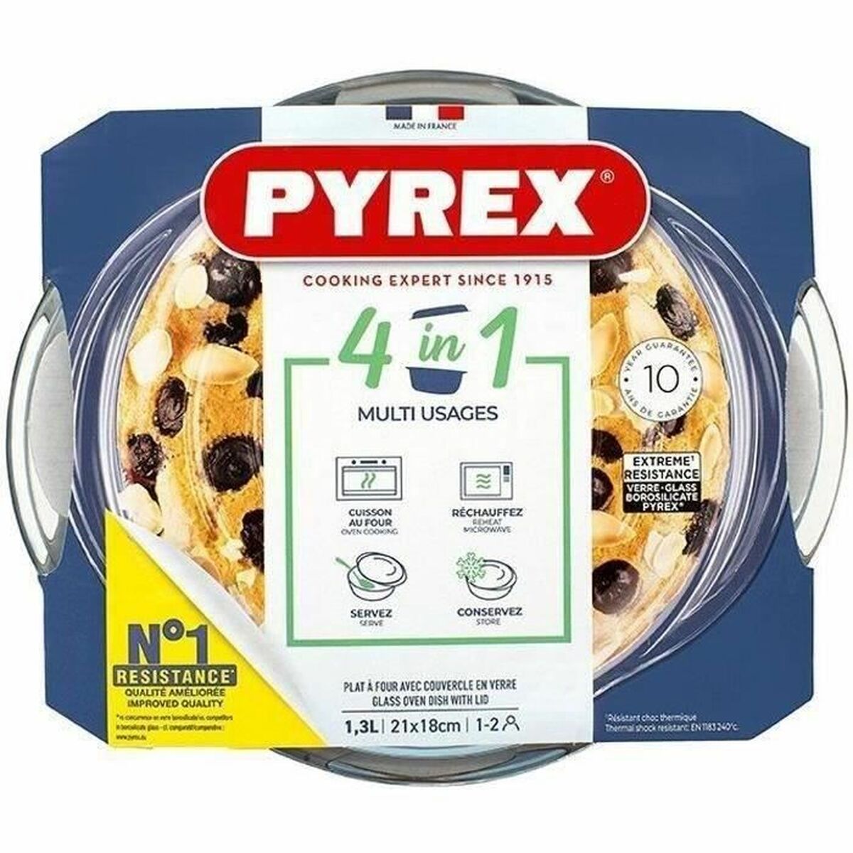Cacerola Con Tapa Pyrex 1,4 L Blanco Transparente