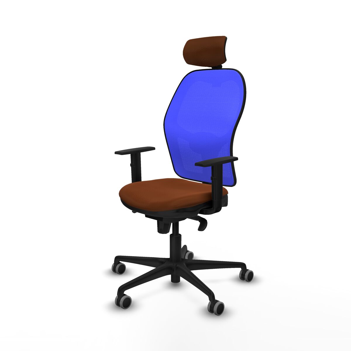 Silla de Oficina con Cabecero Piqueras y Crespo 1D036G2 Azul Marrón