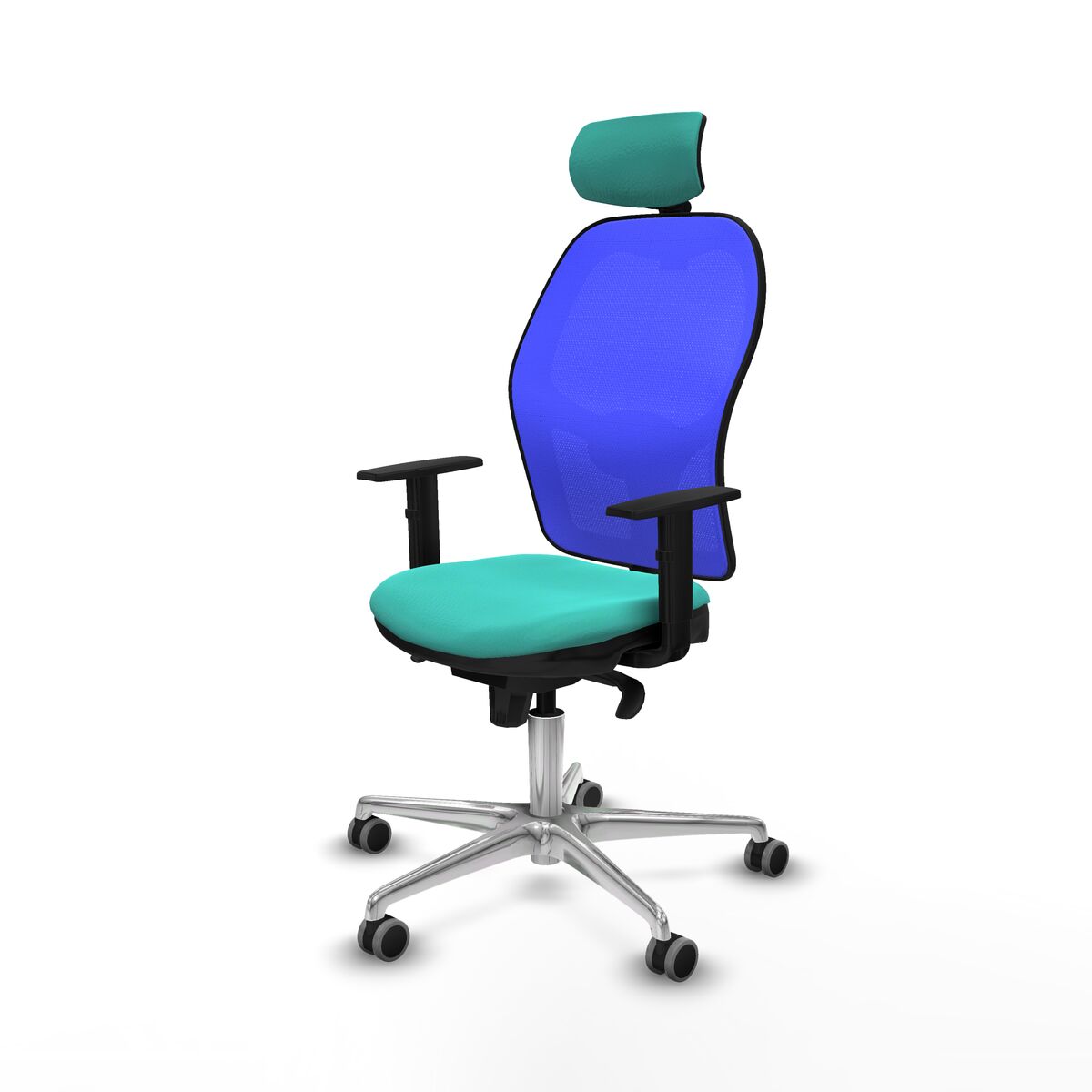 Silla de Oficina con Cabecero Piqueras y Crespo 1D086G2 Turquesa