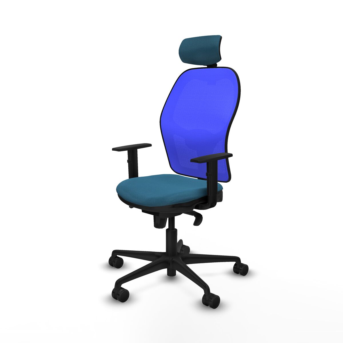 Silla de Oficina con Cabecero Piqueras y Crespo 1D036N2 Azul Verde petróleo