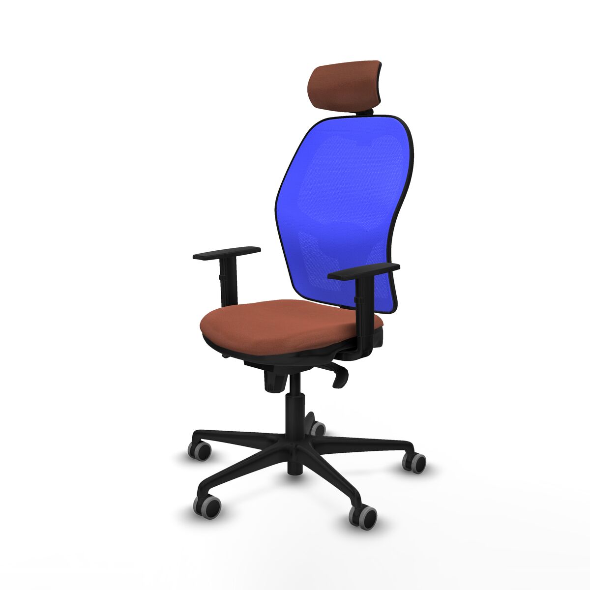 Silla de Oficina con Cabecero Piqueras y Crespo 1D036G2 Azul Marrón