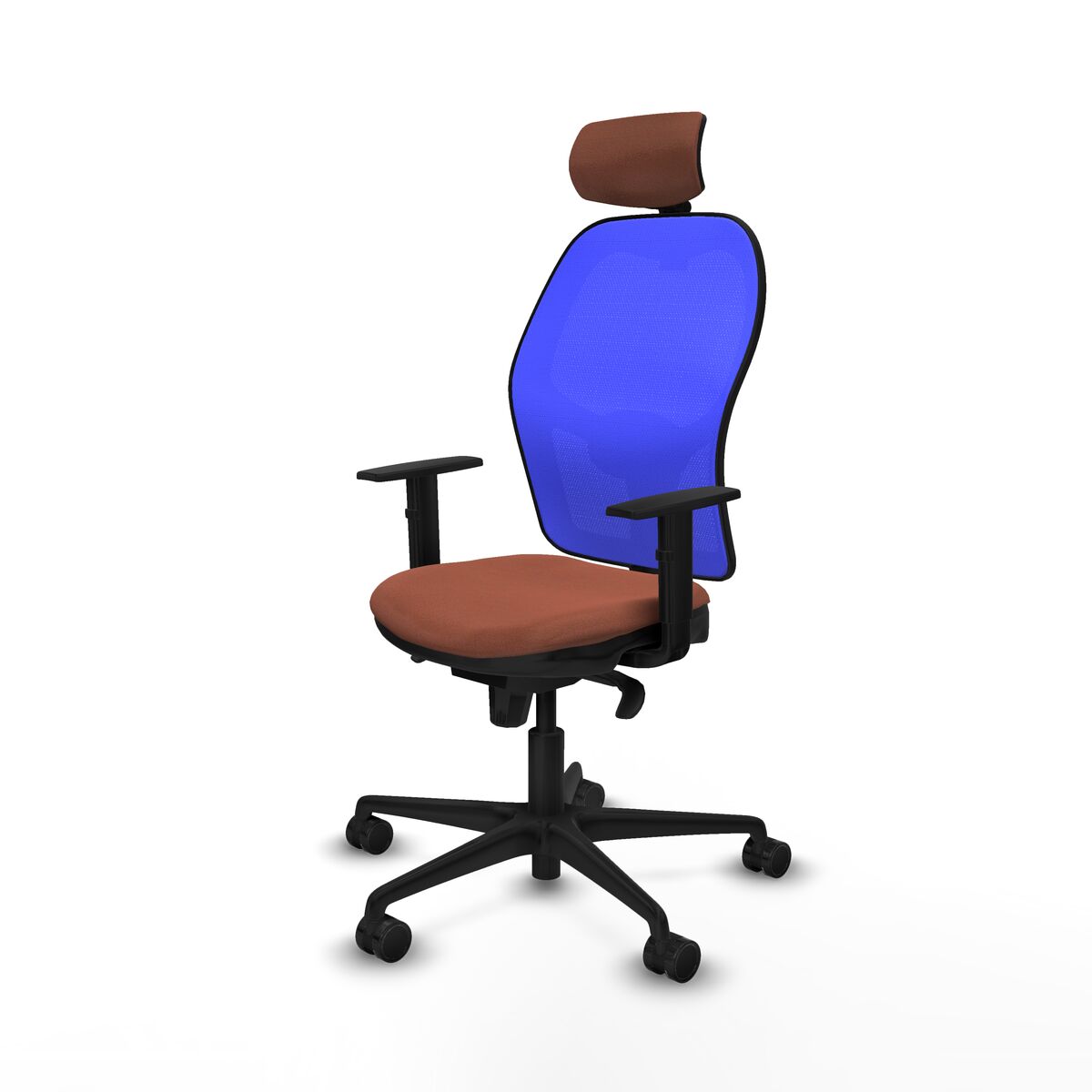 Silla de Oficina con Cabecero Piqueras y Crespo 1D036N2 Azul Marrón