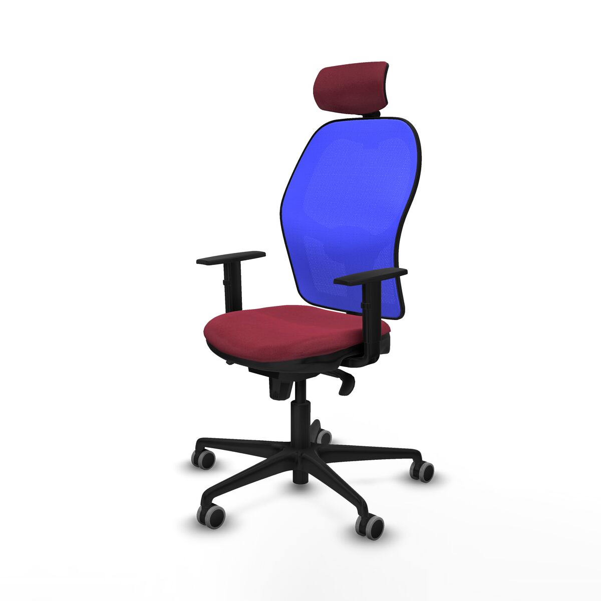 Silla de Oficina con Cabecero Piqueras y Crespo 1D036G2 Granate