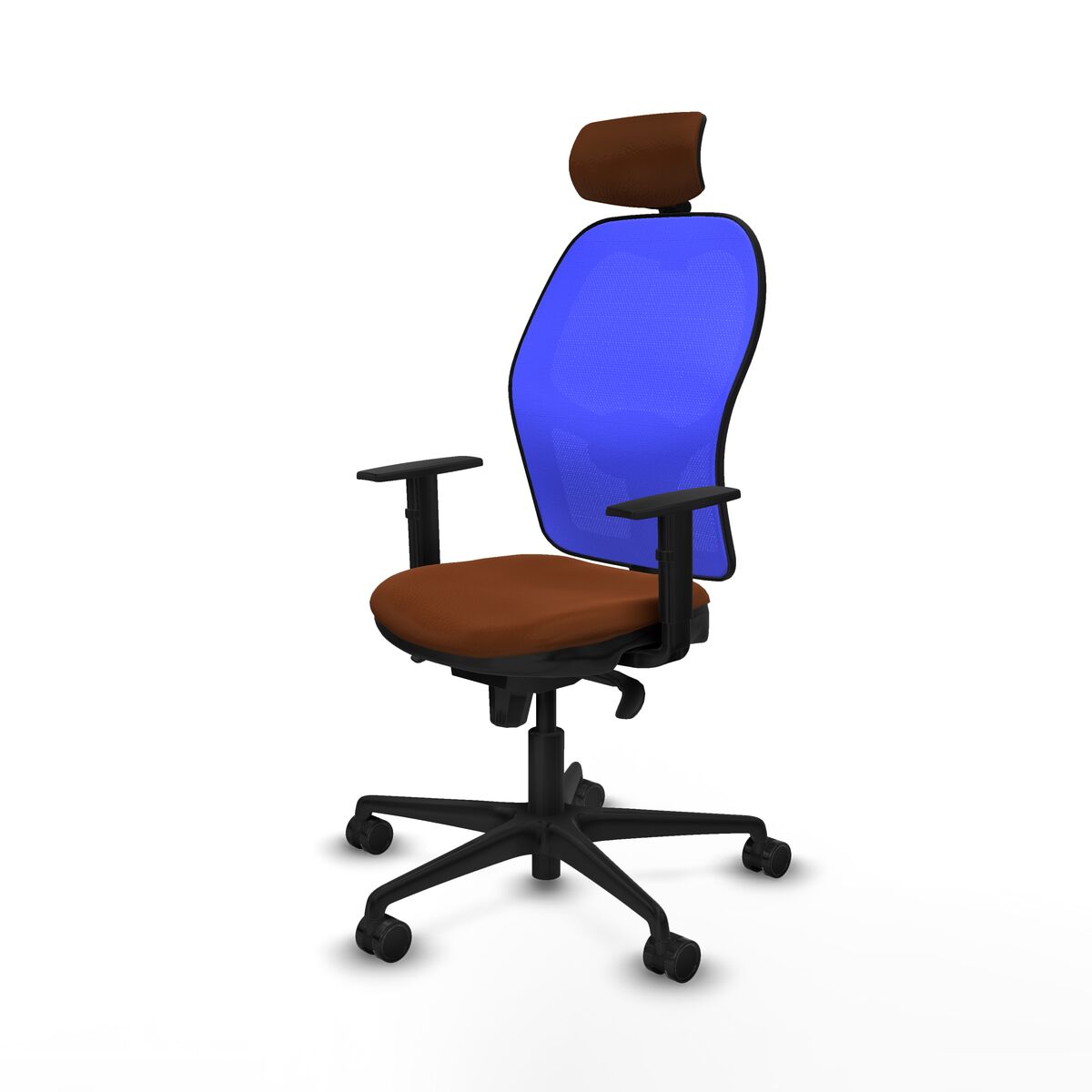 Silla de Oficina con Cabecero Piqueras y Crespo 1D036N2 Azul Marrón