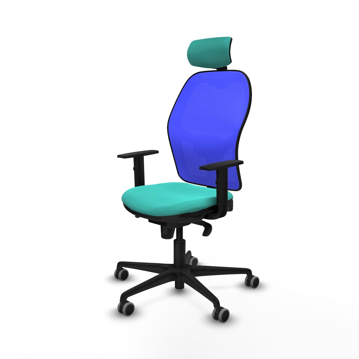 Silla de Oficina con Cabecero Piqueras y Crespo 1D036G2 Turquesa