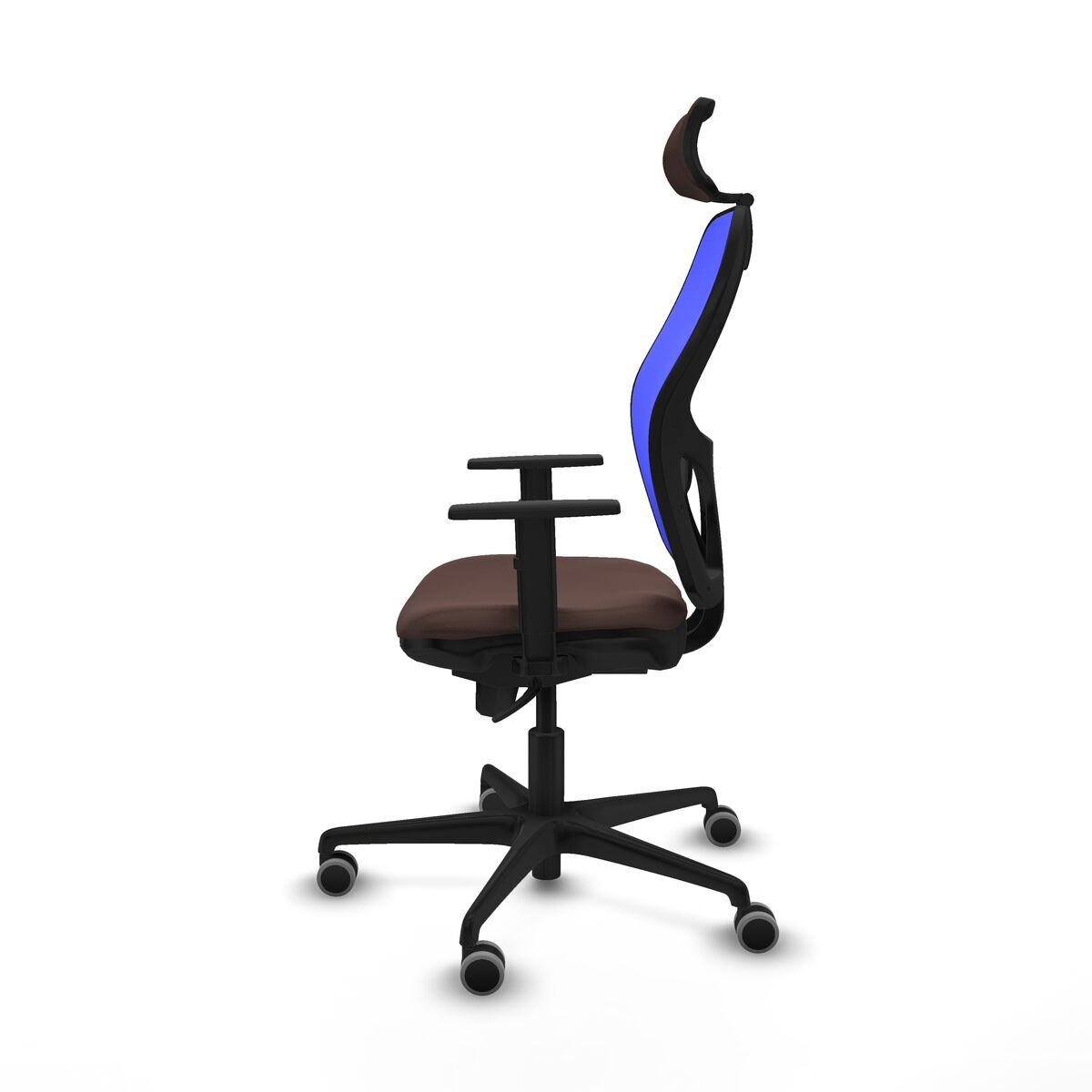 Silla de Oficina con Cabecero Piqueras y Crespo 1D036G2 Azul Marrón oscuro