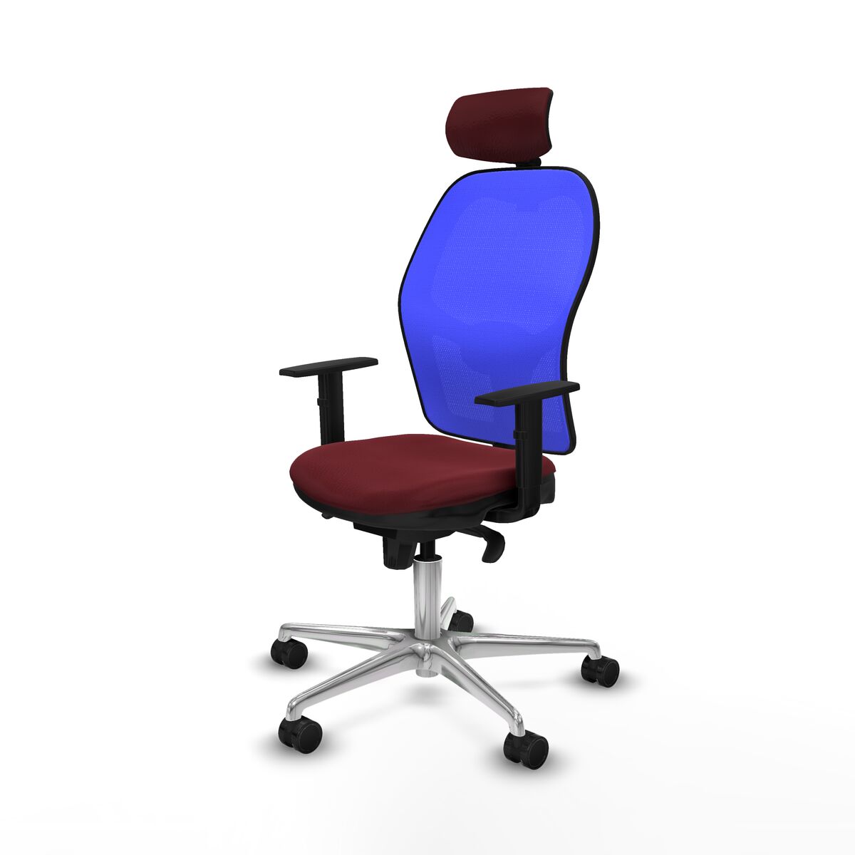 Silla de Oficina con Cabecero Piqueras y Crespo 1D086N2 Granate