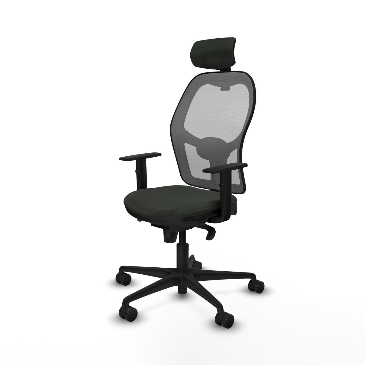 Silla de Oficina con Cabecero Piqueras y Crespo 1D036N2 Negro