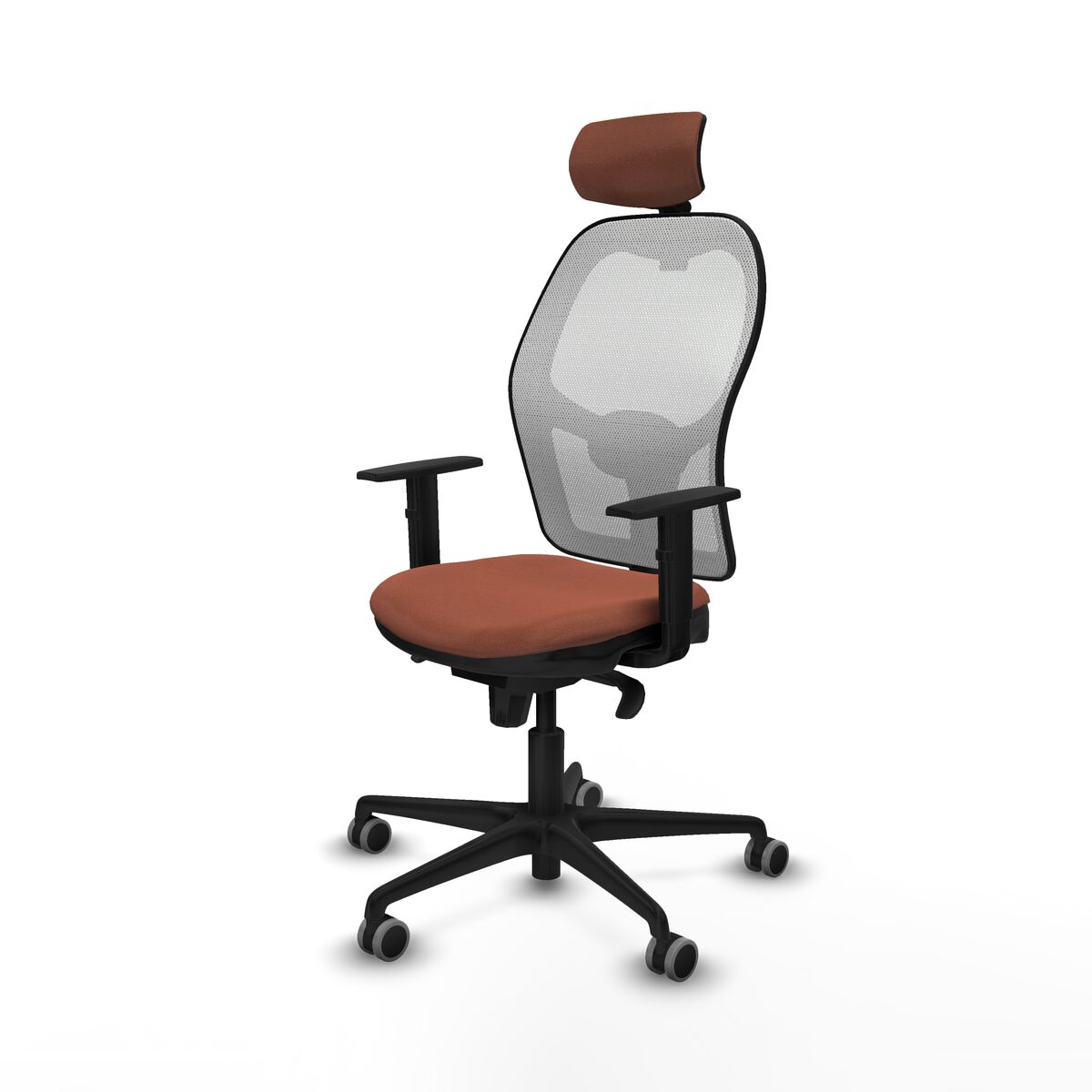 Silla de Oficina con Cabecero Piqueras y Crespo 1D036G2 Blanco Marrón