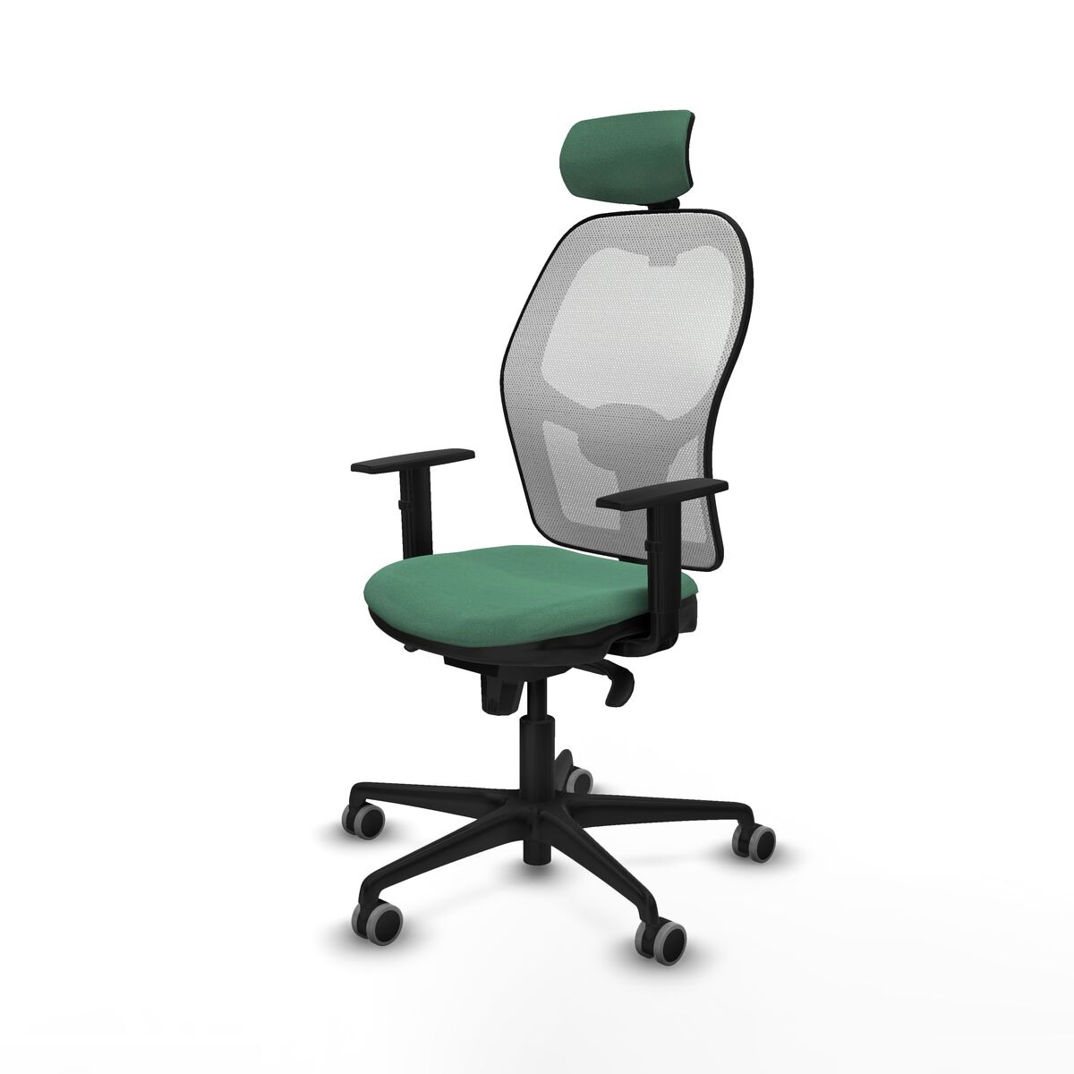 Silla de Oficina con Cabecero Piqueras y Crespo 1D036G2 Verde Esmeralda