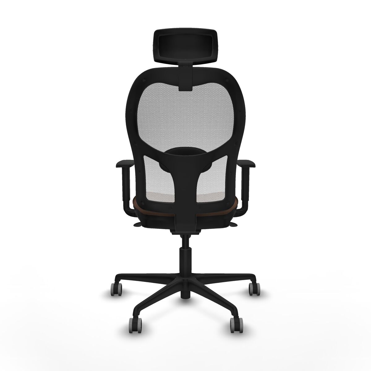 Silla de Oficina con Cabecero Piqueras y Crespo 1D036G2 Blanco Marrón oscuro