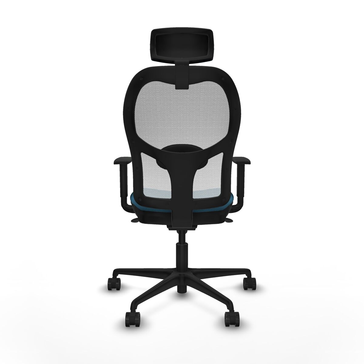 Silla de Oficina con Cabecero Piqueras y Crespo 1D036N2 Blanco Verde petróleo