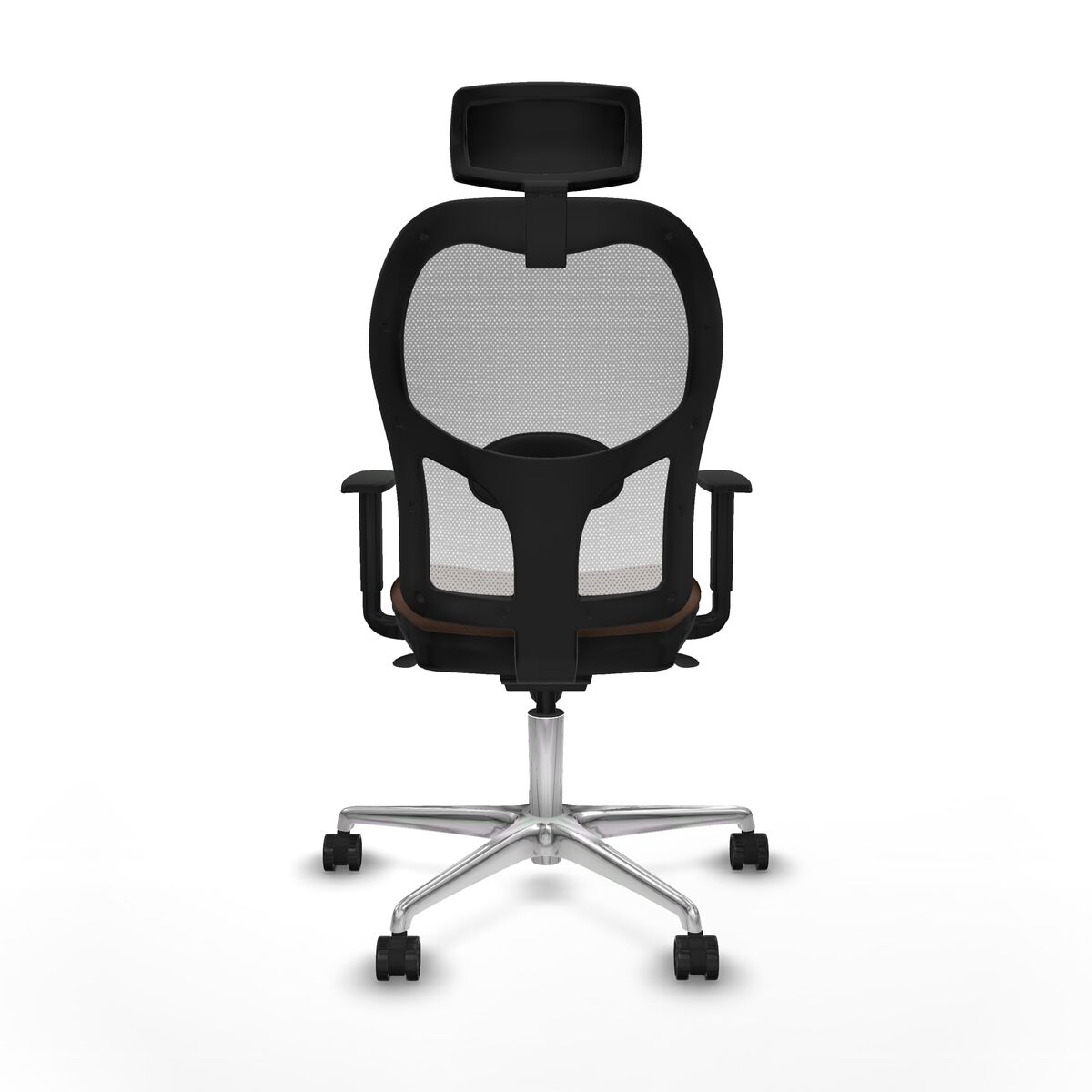 Silla de Oficina con Cabecero Piqueras y Crespo 1D086N2 Blanco Marrón oscuro