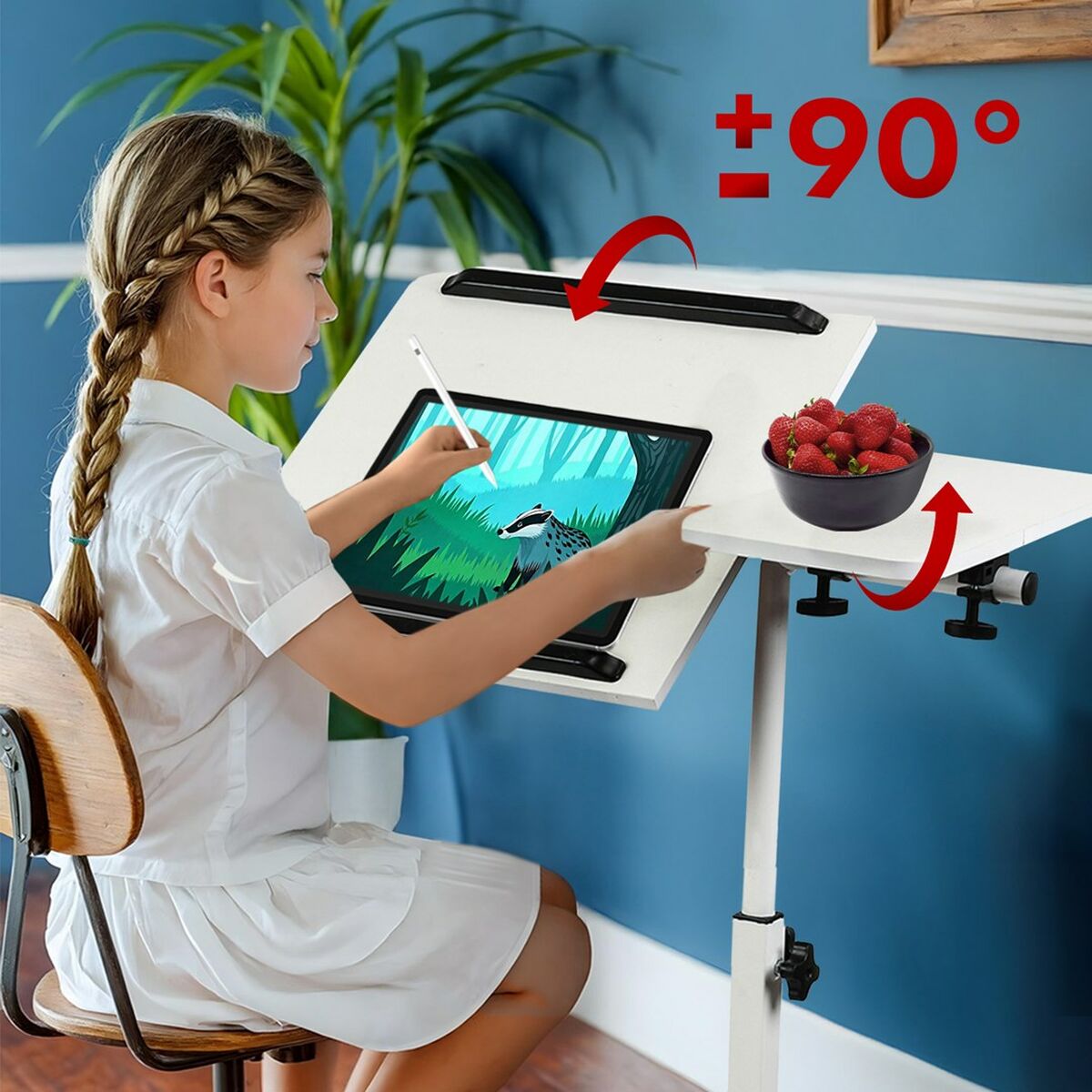 Escritorio MacLean MC-121 W Blanco Negro