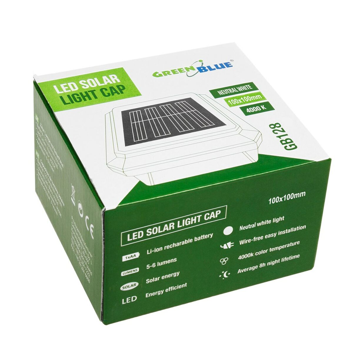 Lámpara solar Greenblue GB128 Negro