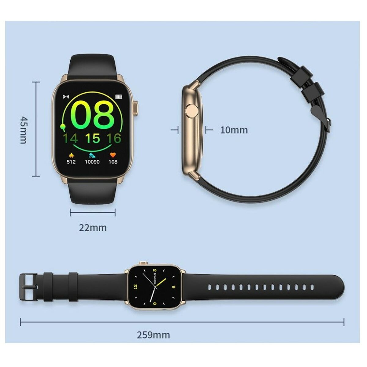 Smartwatch Oromed ORO SMART FIT 6 Negro Dorado 1,69"