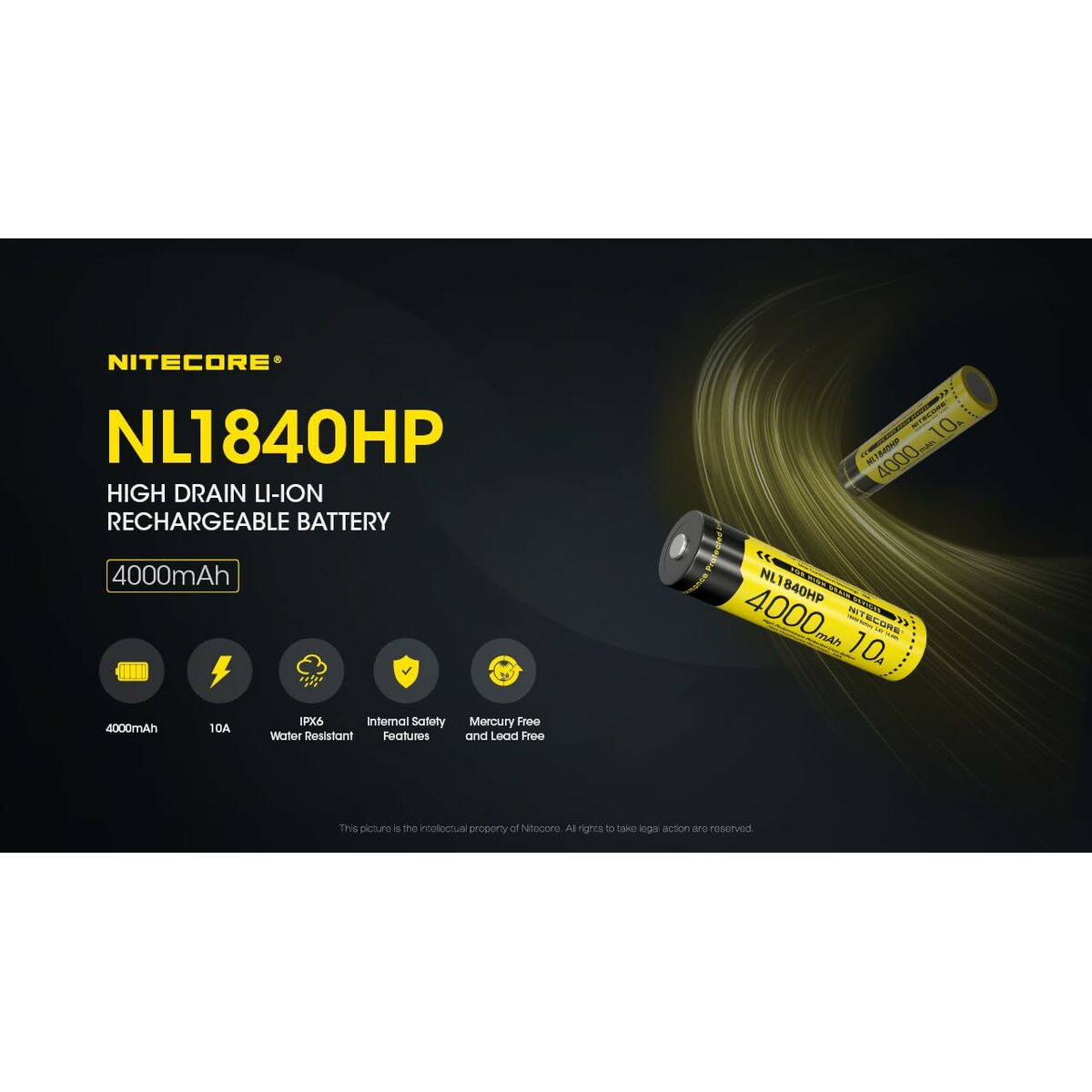 Pilas Recargables Nitecore NT-NL1840HP 4000 mAh 3,6 V 18650