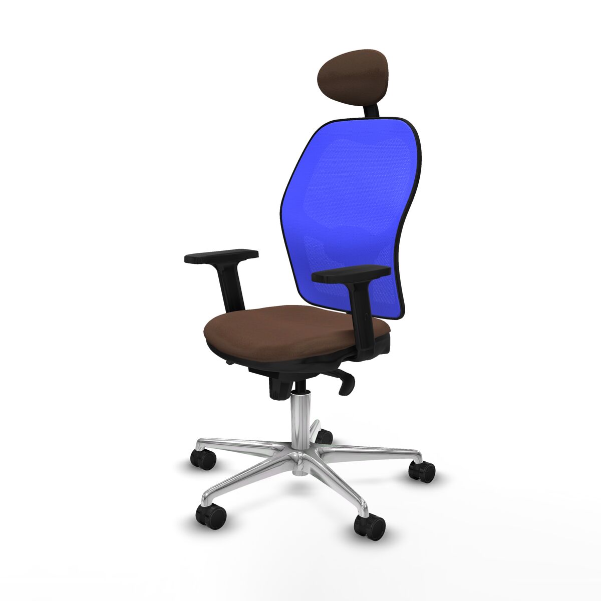 Silla de Oficina Piqueras y Crespo 2D086N1 Azul Marrón oscuro