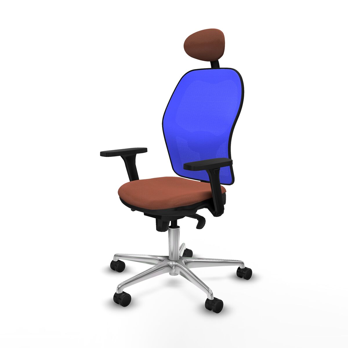 Silla de Oficina Piqueras y Crespo 3D086N1 Azul Marrón