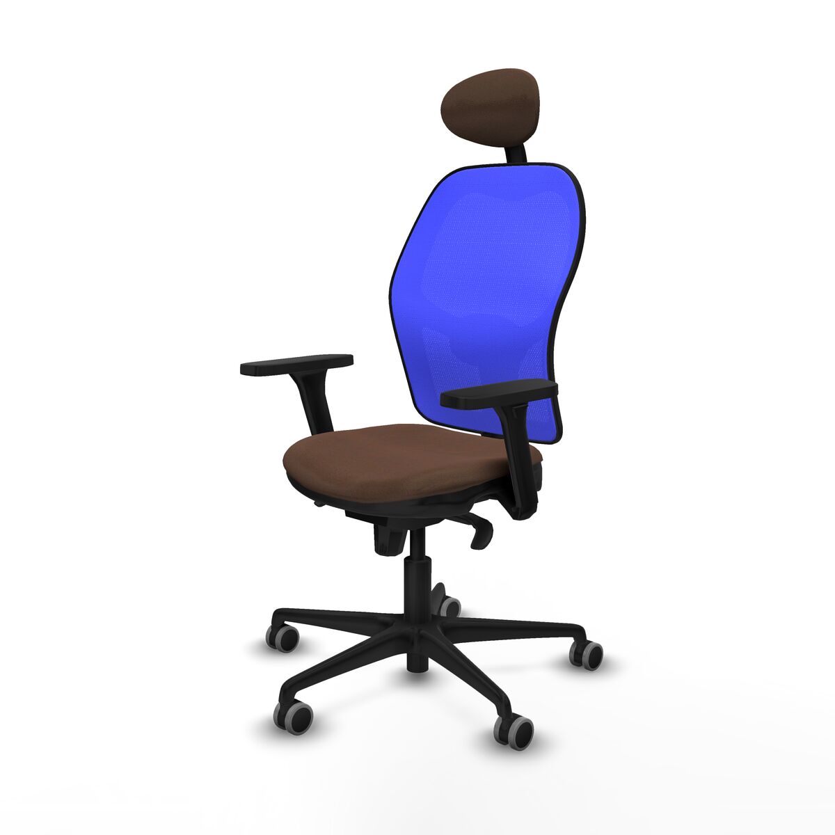 Silla de Oficina Piqueras y Crespo 3D036G1 Azul Marrón oscuro