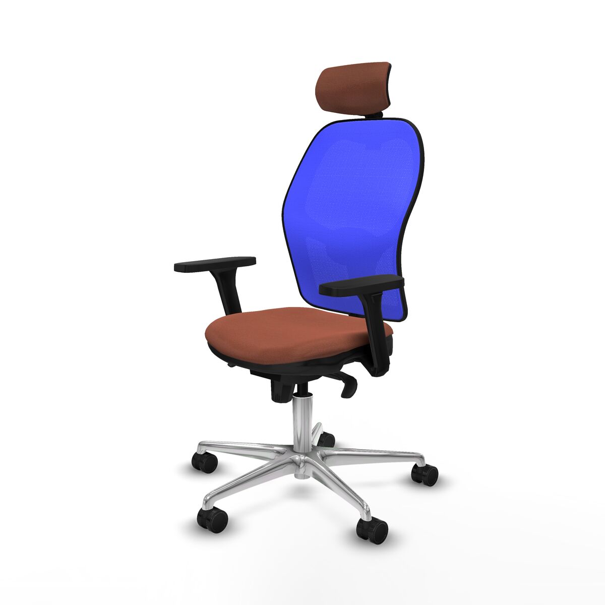 Silla de Oficina Piqueras y Crespo 3D086N2 Azul Marrón