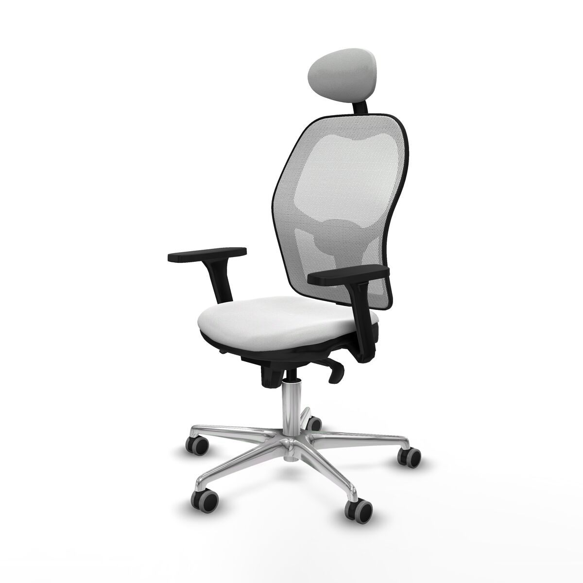 Silla de Oficina con Cabecero Piqueras y Crespo 3D086G1 Blanco