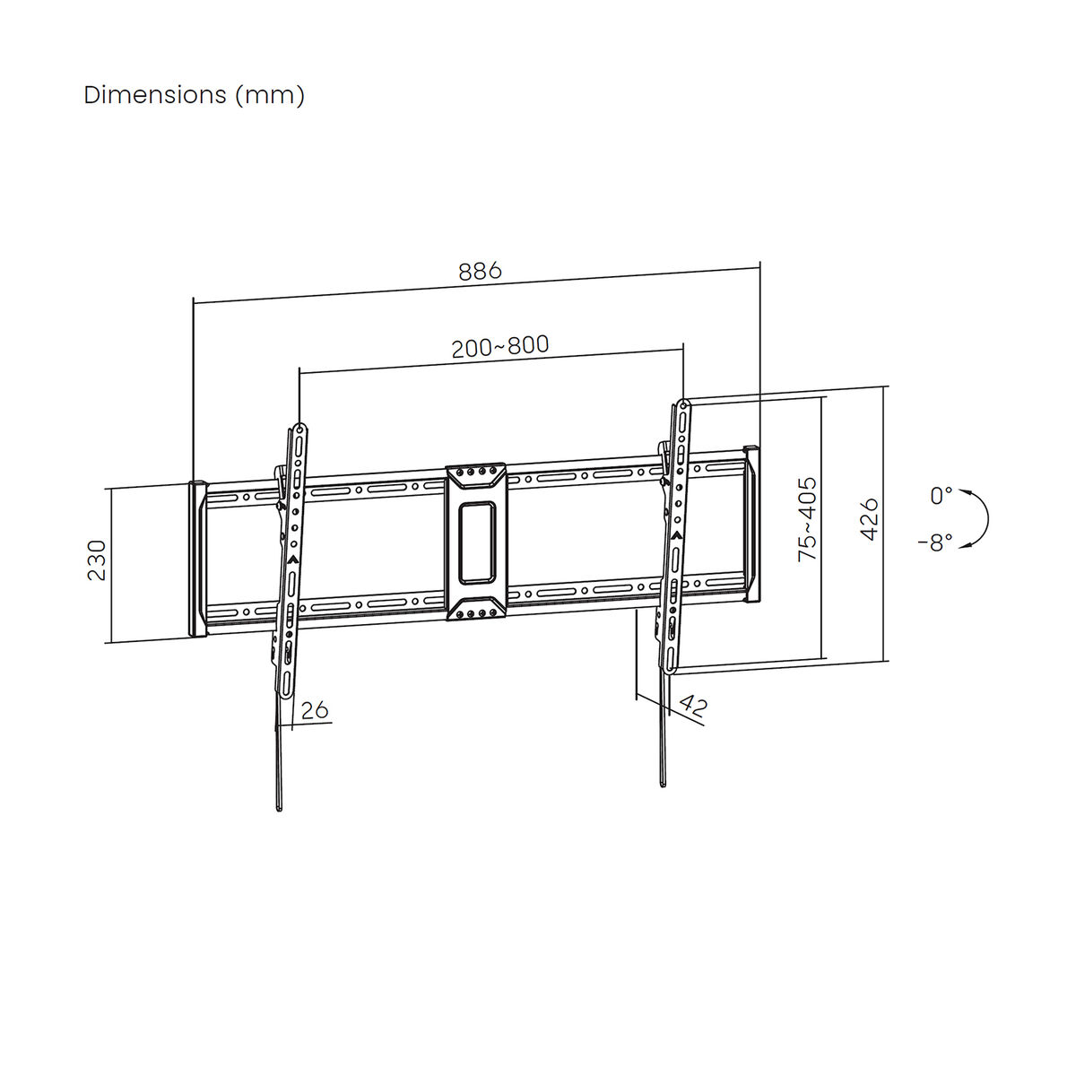 Soporte TV Aisens WT100T-367 43" 100" 75 Kg