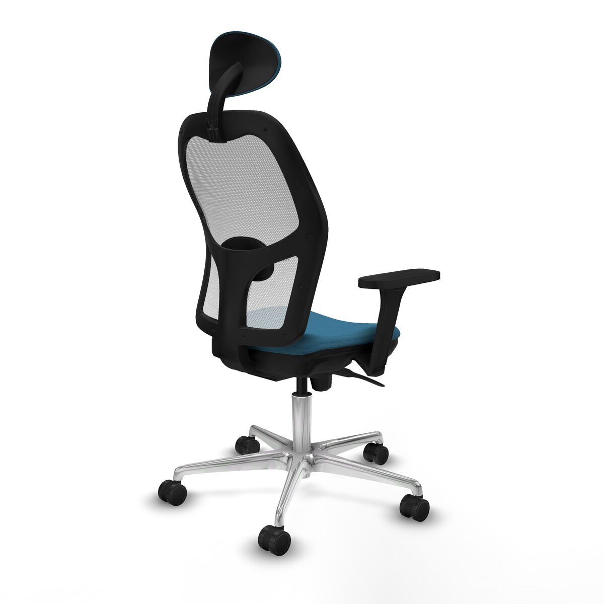 Silla de Oficina con Cabecero Piqueras y Crespo 3D086N1 Blanco Verde petróleo