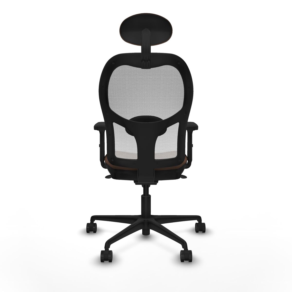 Silla de Oficina con Cabecero Piqueras y Crespo 2D036N1 Blanco Marrón oscuro