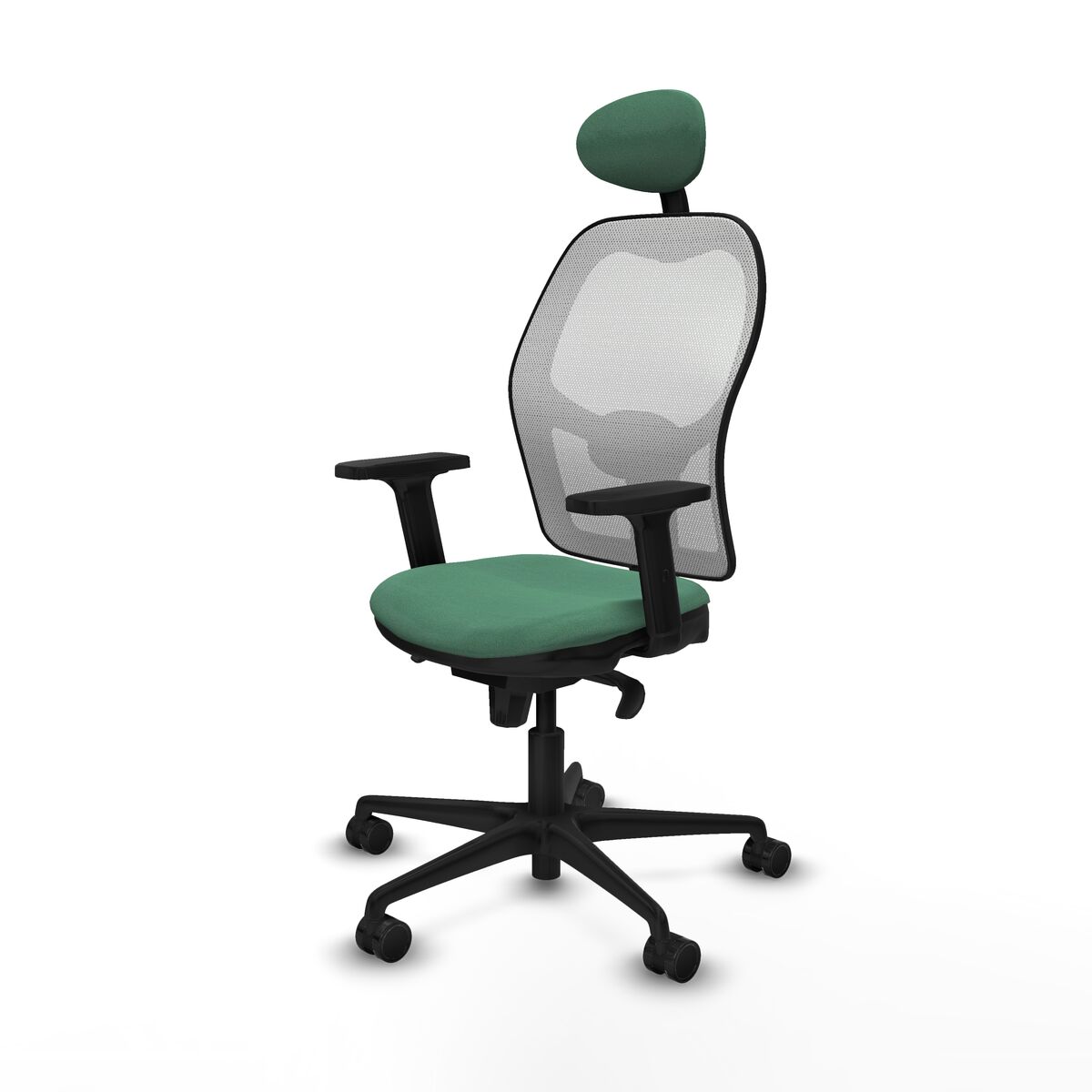 Silla de Oficina con Cabecero Piqueras y Crespo 2D036N1 Verde Esmeralda