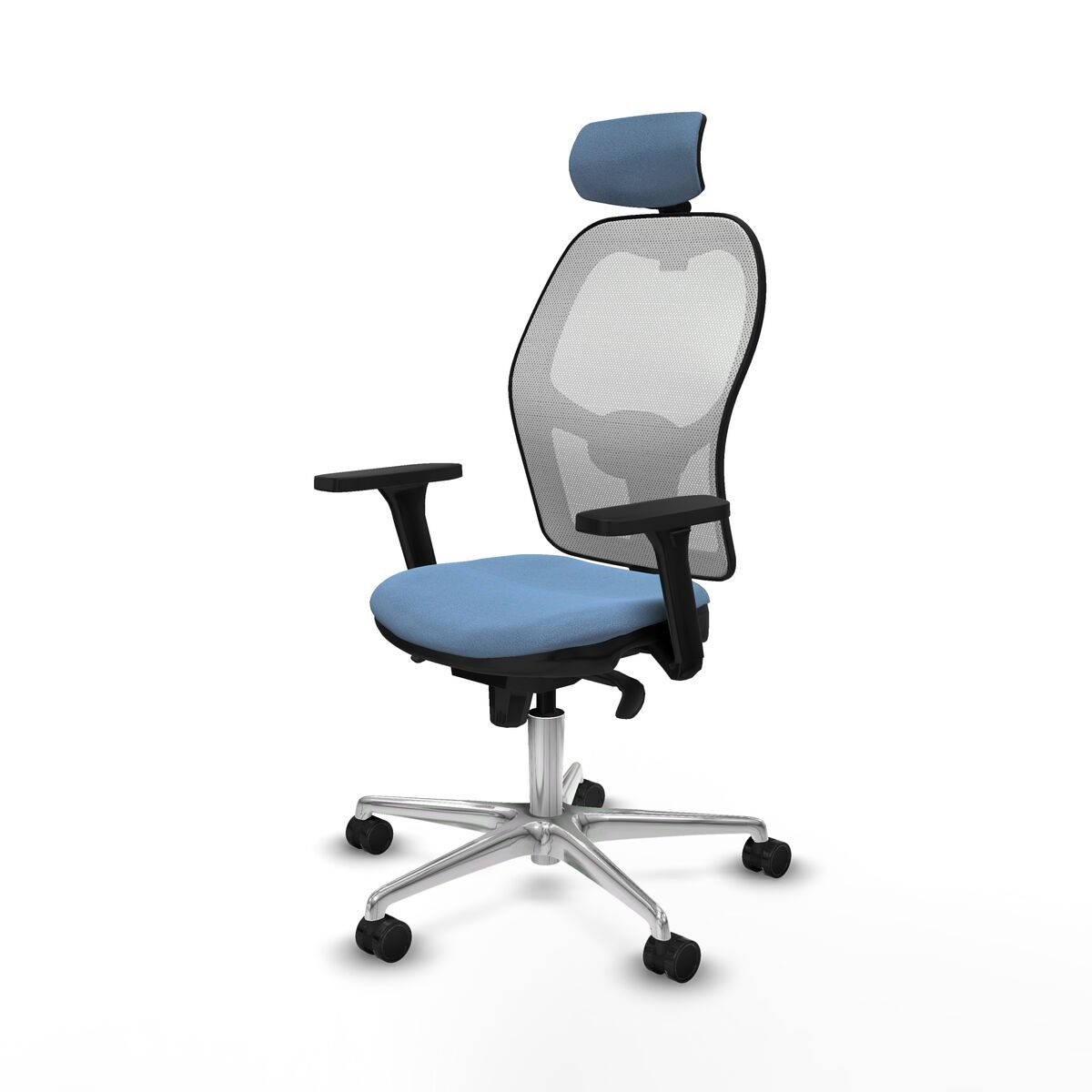 Silla de Oficina con Cabecero Piqueras y Crespo 3D086N2 Azul cielo