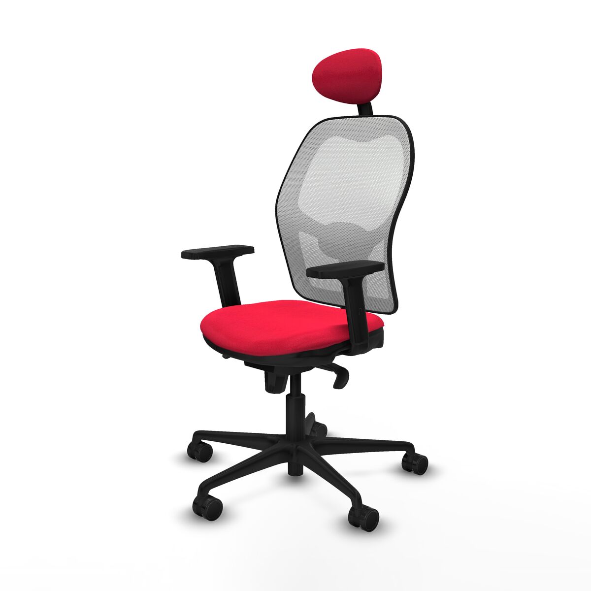 Silla de Oficina con Cabecero Piqueras y Crespo 2D036N1 Rojo