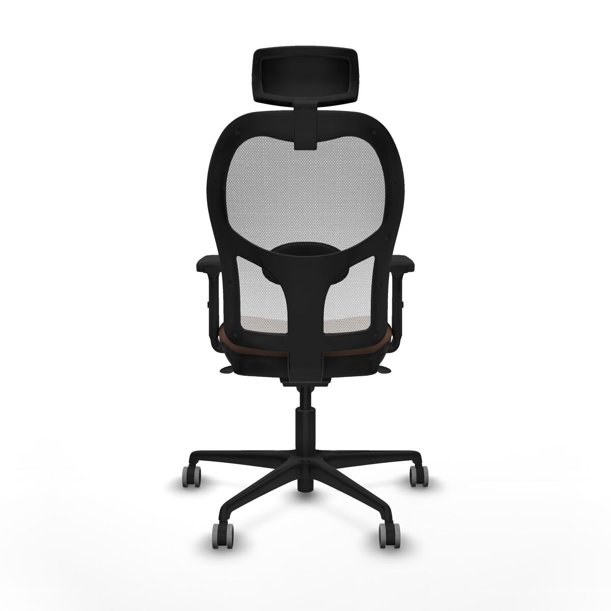 Silla de Oficina con Cabecero Piqueras y Crespo 2D036G2 Blanco Marrón oscuro