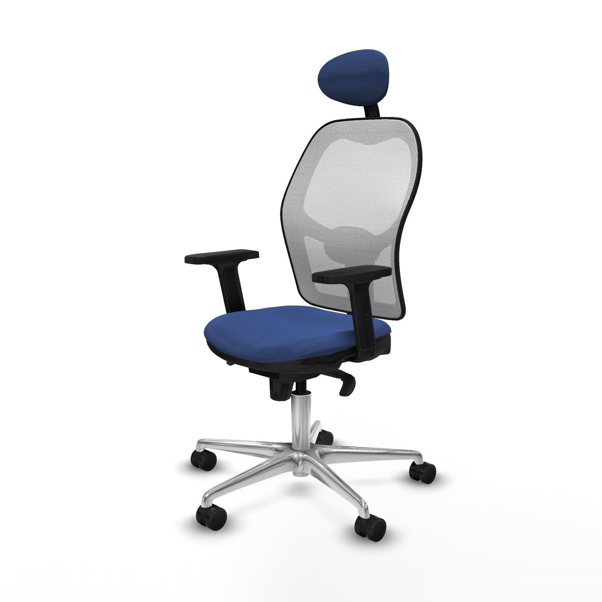 Silla de Oficina con Cabecero Piqueras y Crespo 2D086N1 Azul marino