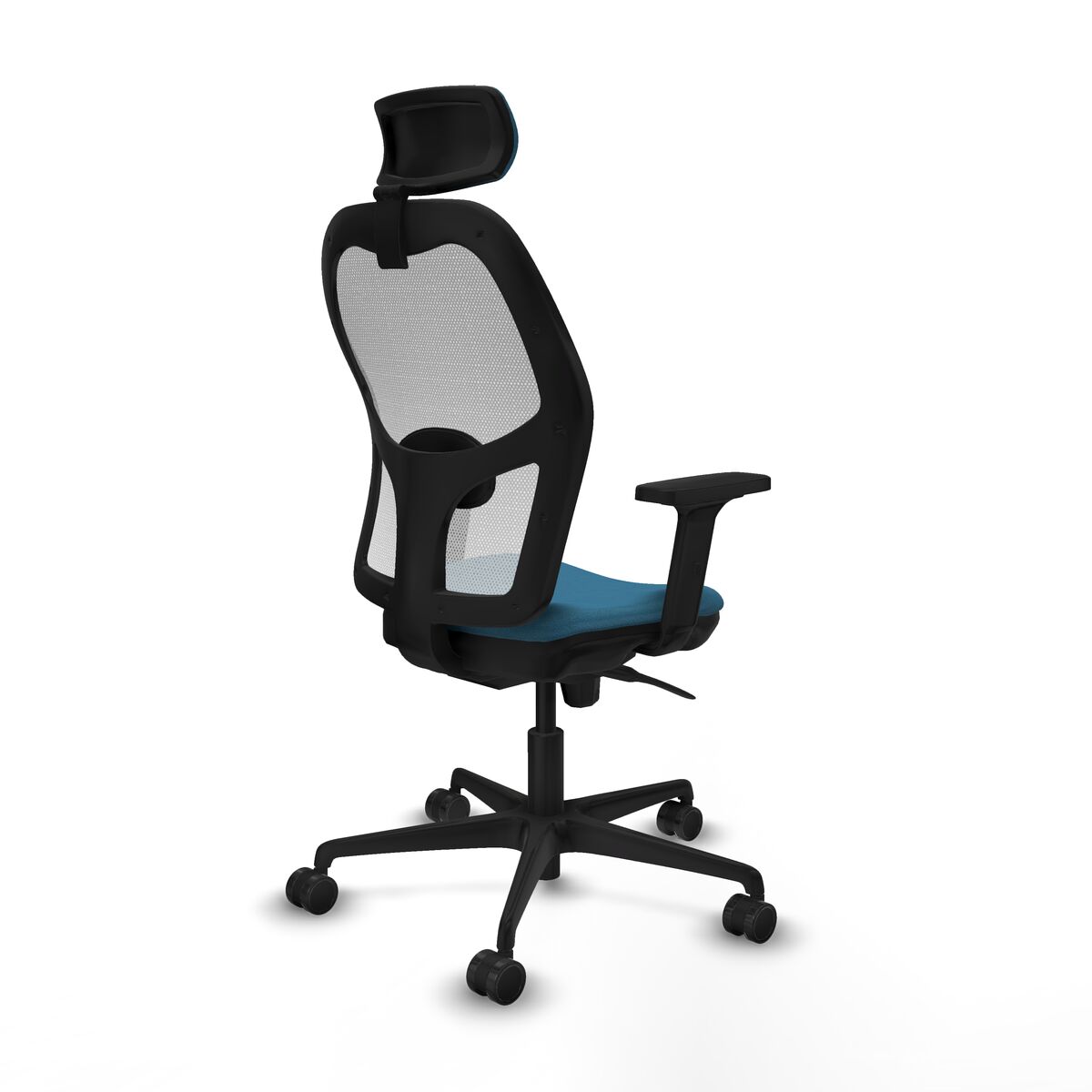 Silla de Oficina con Cabecero Piqueras y Crespo 2D036N2 Blanco Verde petróleo