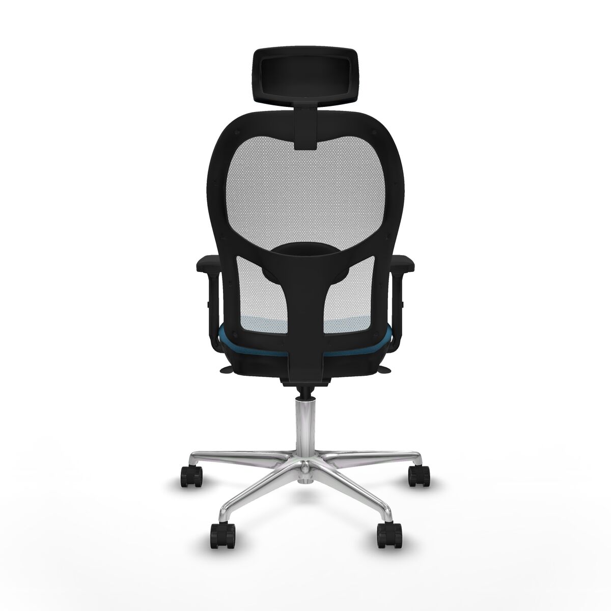 Silla de Oficina con Cabecero Piqueras y Crespo 2D086N2 Blanco Verde petróleo