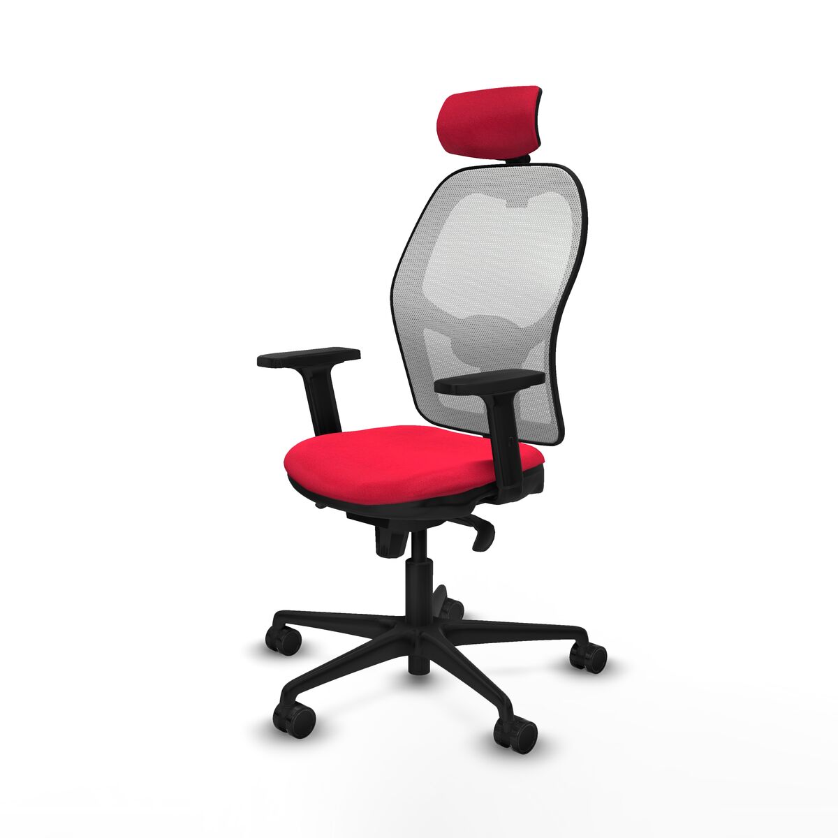 Silla de Oficina con Cabecero Piqueras y Crespo 2D036N2 Rojo