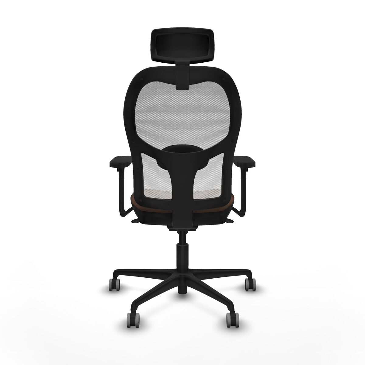 Silla de Oficina con Cabecero Piqueras y Crespo 3D036G2 Blanco Marrón oscuro